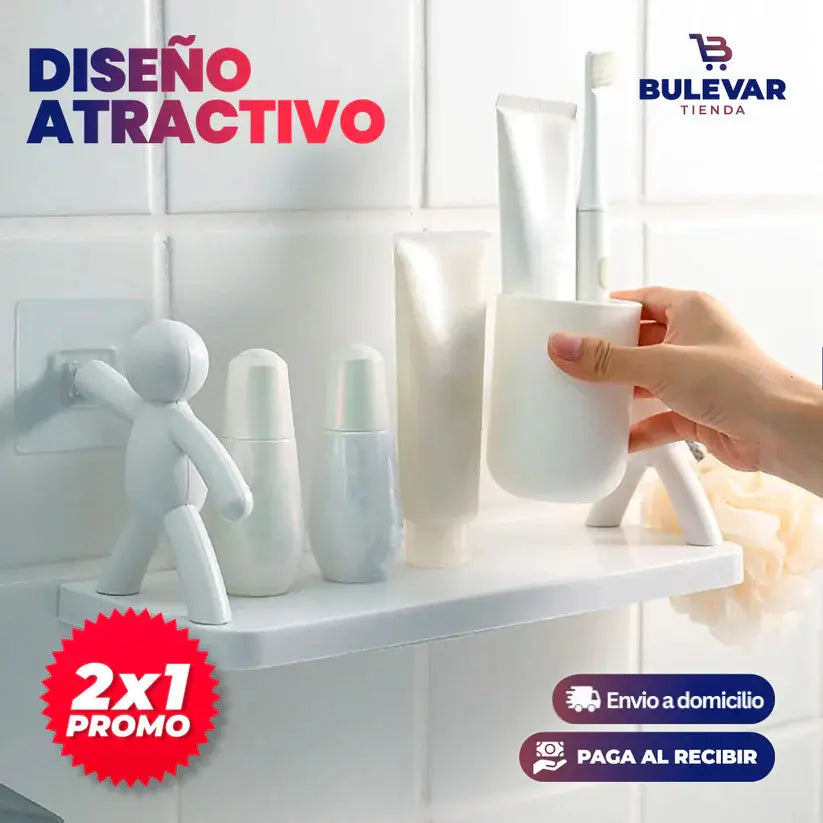 2X1 ESTANTE DE BAÑO ORGANIZADOR ADHESIVO
