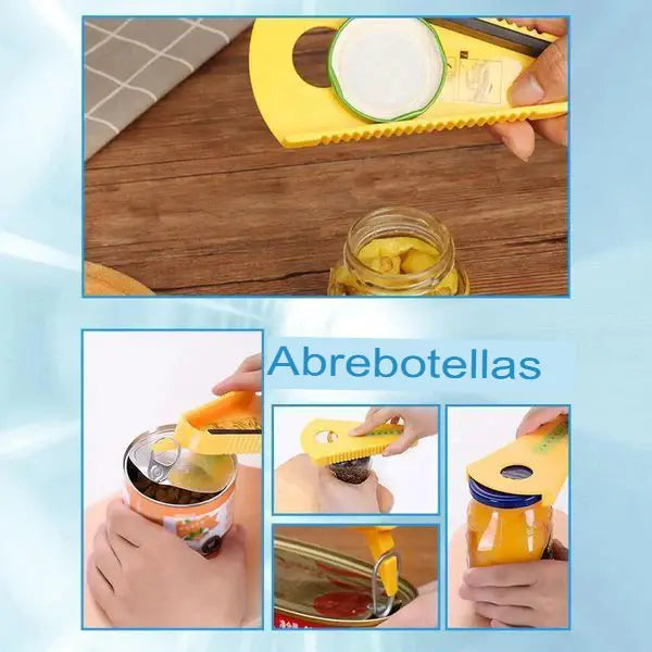 Abridor de Latas y Botellas 4 en 1 Revolucionario: Abre Latas, Tarros y Botellas con Facilidad y Sin Esfuerzo 🍾🥫🔑