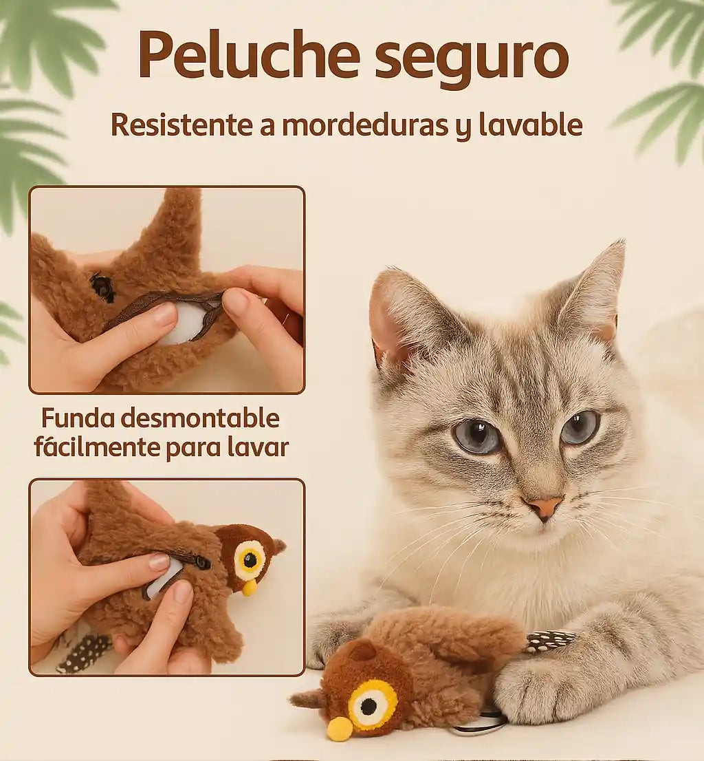 🐾 Juguete interactivo de pájaro para gatos - ¡Diversión y entretenimiento para tu gato!
