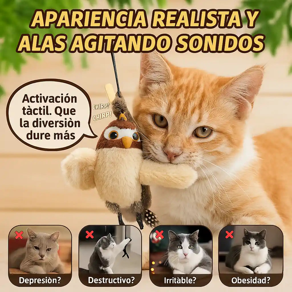 🐾 Juguete interactivo de pájaro para gatos - ¡Diversión y entretenimiento para tu gato!